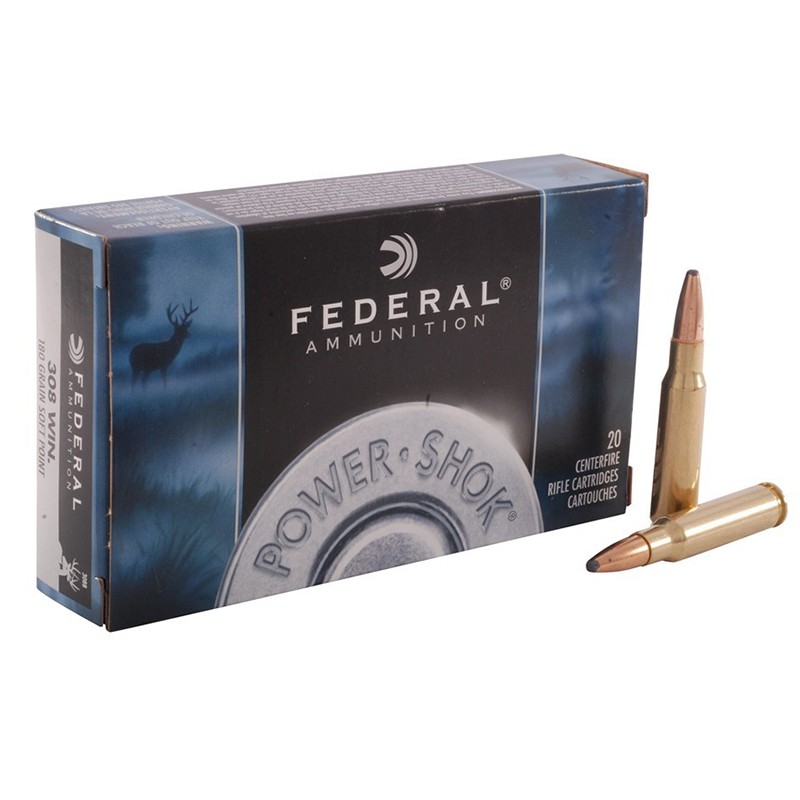 Munições Federal Cal308w 180grs SP Power Shock