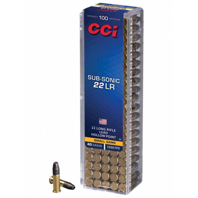 Munições CCI 22LR Sub-sonic 40grs cx100
