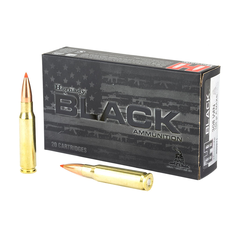 Balas Hornady 308win. 168 GR A-Max Black