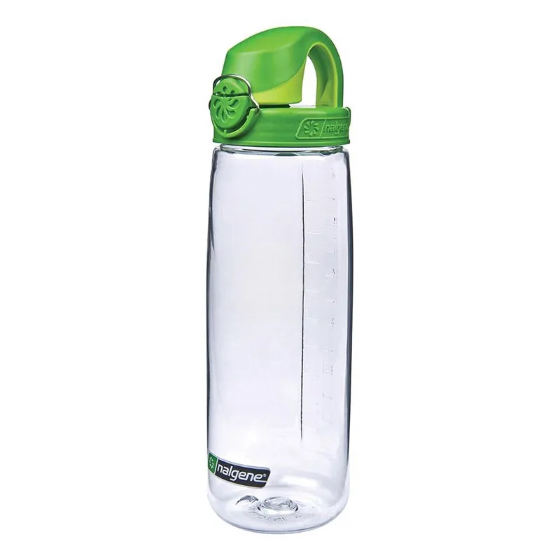 Garrafa Nalgene OTF 700ml transp.c/ tampa verde