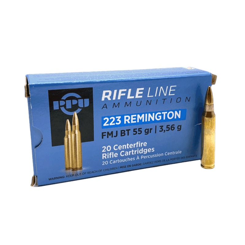 Munições PPU 223 Rem. 55gr FMJ