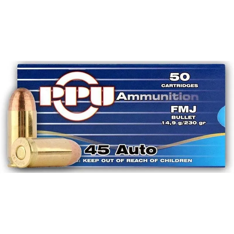 Munições PPU 45 ACP 230 grs FMJ
