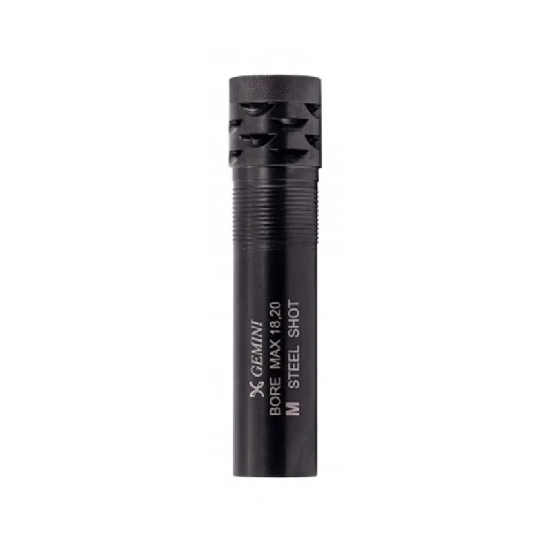 Estrangulador Gemini portado +20 mm, calibre 12 Optima Greystone - modelo furo 18,20 para espingardas de caça e tiro em argila. Choke para espingardas: Beretta .