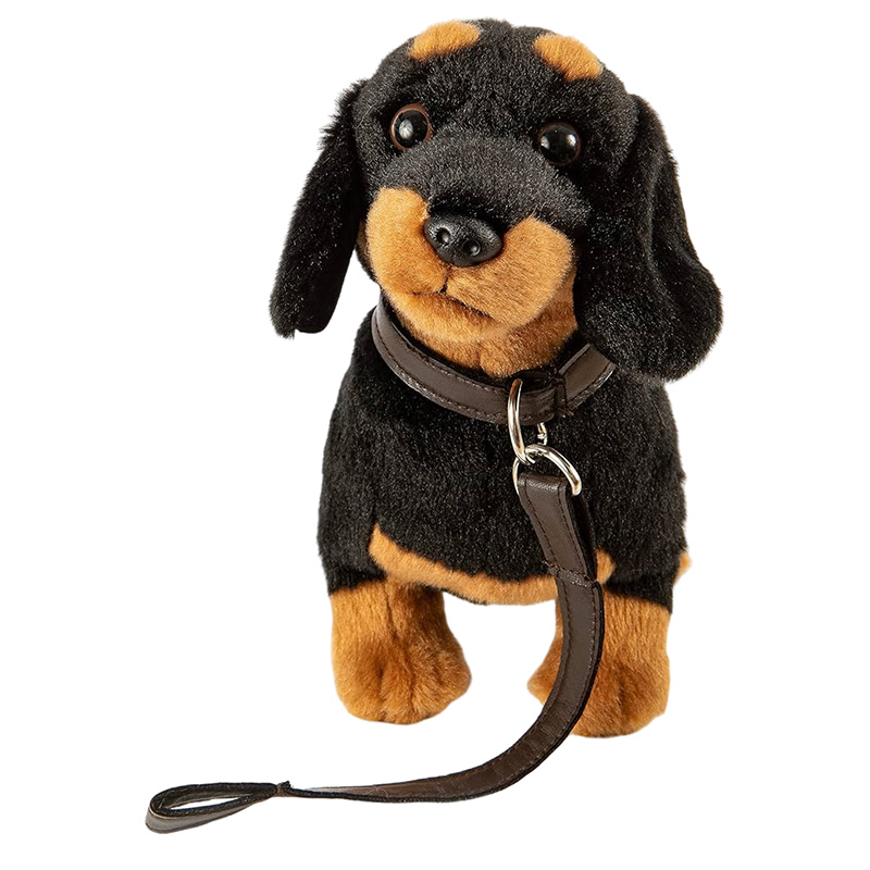 Peluche Teckel com trela 28 cm